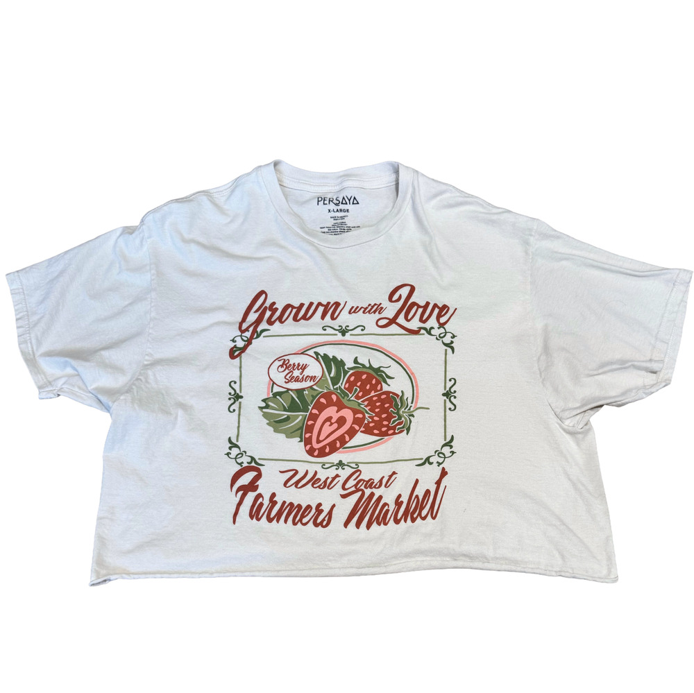 Cropped Women's T-Shirt "Grown with Love" by Persaya (Boutique Brand) X-Large